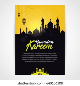 Ramadan Kareem Design Background. Vector Illustration for greeting card, poster and banner.