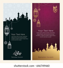 Ramadan Kareem Design Background. Vector Illustration for greeting card, poster and banner.