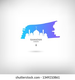 Ramadan Kareem Design With Colorful Paint Splash