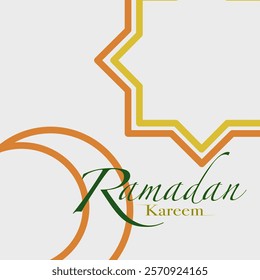 Ramadan Kareem design with crescent and star. Islamic holy month greetings