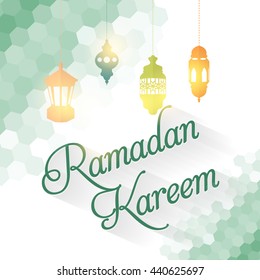 Ramadan Kareem Design, Hanging Lantern and Lamps