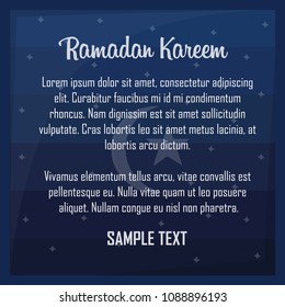 Ramadan Kareem Design. Islamic Vector Background with Dummy Text