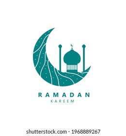 ramadan kareem design moon and mosque concept 