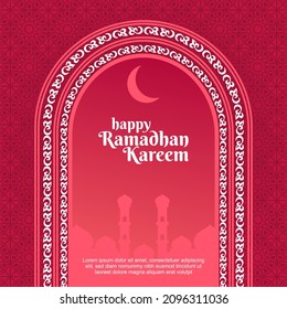 Ramadan Kareem design mosque dome silhouette. vector illustration