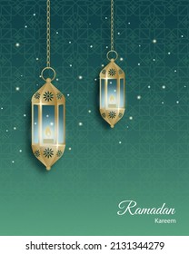 Ramadan Kareem design template, Arabic lanterns
