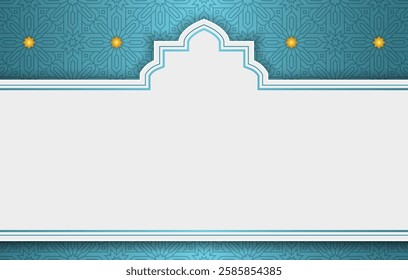 Ramadan Kareem design template. White Islamic Eid al-Fitr Mubarak banner background illustration. Translation: "Fasting month of Muslims".