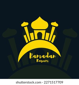 Ramadan Kareem design vector. The month of Ramadan. Flat design vector. Poster, banner, card, background. Eps 10.