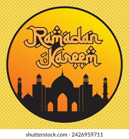 Ramadan Kareem design vector with Mosque