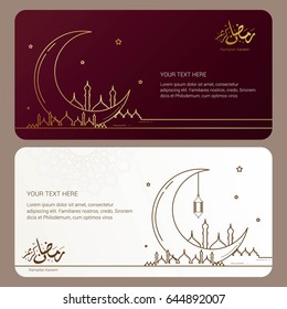 Ramadan Kareem Design Vector. Suitable for Greeting Card, Poster and Banner.  It's a time for fasting, prayer, reflection, and community, considered one of the Five Pillars of Islam. Ramadan design.