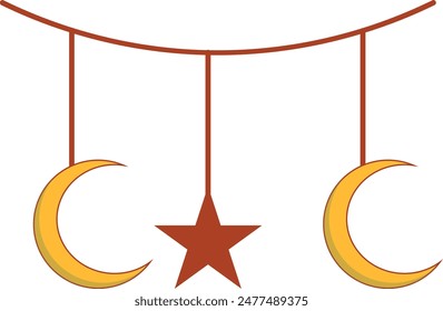 Ramadan Kareem Doodle Clipart. Vector Illustration with Cartoon Design.