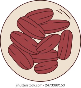 Ramadan Kareem Doodle in Flat Cartoon Design. Vector Illustration.