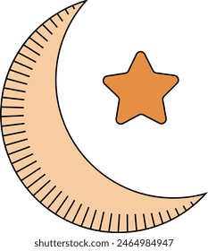 Ramadan Kareem Doodle mit flachem Design. Vektorgrafik auf weißem Hintergrund