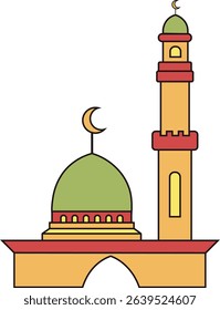 Ramadan kareem doodle illustration simple minimalist hand-drawn playful clean cute aesthetic and friendly