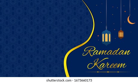 Lámparas de patrón kareem orientales estrellas de luna fondo de ilustración azul amarillo