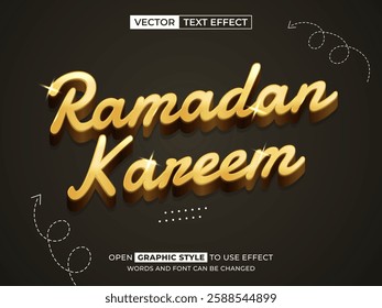 ramadan kareem editable text, font effect, 3d text for title