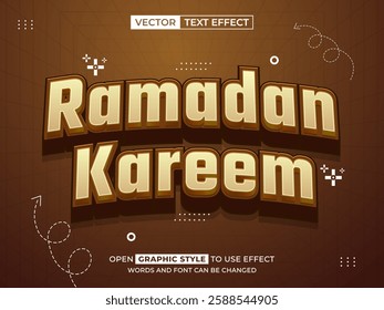 ramadan kareem editable text, font effect, 3d text for title