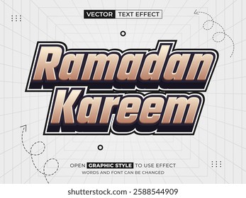 ramadan kareem editable text, font effect, 3d text for title