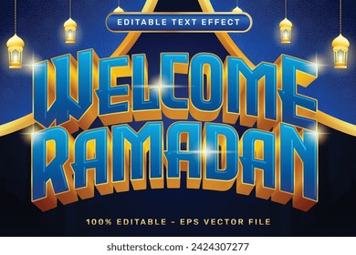 ramadan kareem effect and editable text effect with islamic ornament