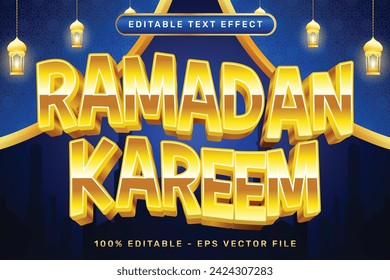 ramadan kareem effect and editable text effect with islamic ornament