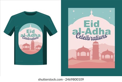Ramadan Kareem of Eid Al Adha mubarak happy festival Islamic t-shirt design, holiday, Illustration, Design Template design element for T-shirt. EID festival event holiday for all.