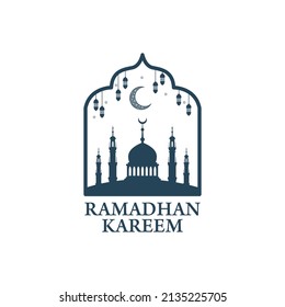 ramadan kareem  eid al fitr  islam  muslim  mosque logo vector icon symbol illustration design