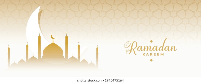 diseño de pancartas islámicas de la luna y la mezquita de ramadan kareem eid