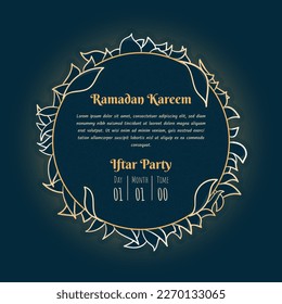 Ramadan kareem or eid mubarak background template in line art design