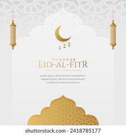 Ramadan Kareem Eid Mubarak Hintergrunddesign-Vorlage mit goldenen Ornamenten