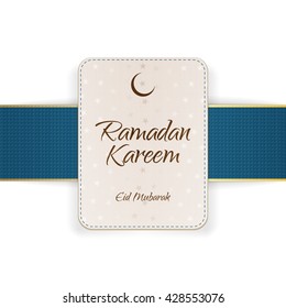 Ramadan Kareem Eid Mubarak Banner with Ribbon