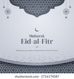 Ramadán Kareem Eid Mubarak Plantilla de diseño de fondo azul con adornos árabes