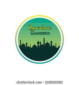 ramadan kareem eid mubarak celebration label tag badge vector