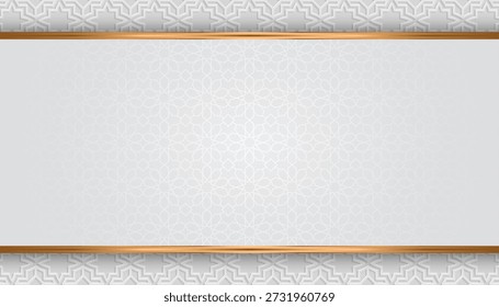 Projeto Ramadã Kareem Eid Mubarak. Ilustração branca do banner do fundo islâmico. Tradução. "Mês de jejum muçulmano e dia de celebração após o jejum."