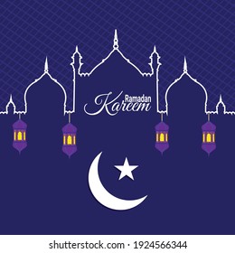 Ramadan kareem or eid mubarak greeting card