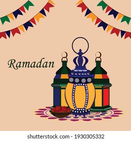 Ramadan kareem or eid mubarak greeting card