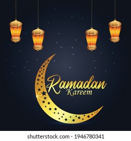 Ramadan kareem or eid mubarak greeting card