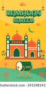 RAMADAN KAREEM EID MUBARAK GREETING CELEBRATION DAY ISLAM MOSQUE BANNER BACKGROUND 2