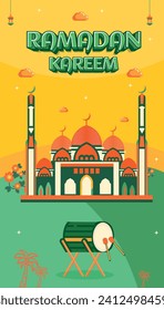 RAMADAN KAREEM EID MUBARAK GREETING CELEBRATION DAY ISLAM MOSQUE BANNER FONDO 4