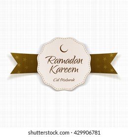 Ramadan Kareem Eid Mubarak greeting Label