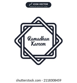 Ramadan Kareem, Eid Mubarak icon symbol template for graphic and web design collection logo vector illustration