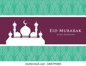 Ramadan Kareem or Eid Mubarak Illustration template for wallpaper and greeting card for Muslim