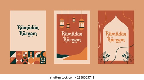Ramadan Kareem and eid mubarak. Islamic greeting card template with ramadan for wallpaper design. Poster, media banner. A set of vector illustrations. Ramadan and eid mubarak collection vector.