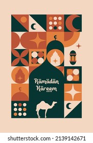 Ramadan Kareem and eid mubarak. Islamic greeting card template with ramadan for wallpaper design. Poster, media banner. Ramadan and eid mubarak vector illustration.