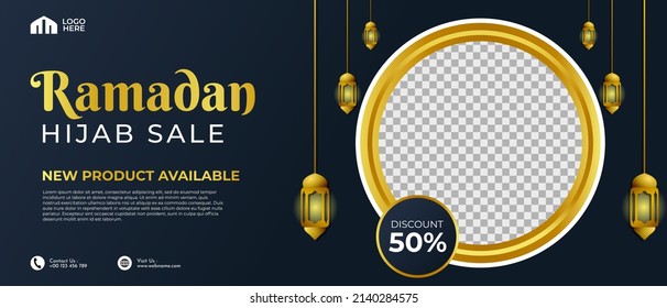 Ramadan Kareem or Eid Mubarak Islamic background design for greeting card, banner, event or poster