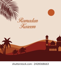  Ramadan Kareem Eid Mubarak Islamic Arabic festival card template,