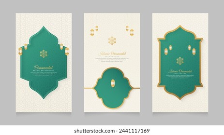 Ramadan Kareem and Eid Mubarak Islamic Arabic Realistic Social Media Stories Collection Template