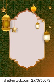 Ramadan Kareem or Eid Mubarak Islamic design with lantern, lamp, light and cressent moon background vector illustration for poster, banner, greeting, cards and event.