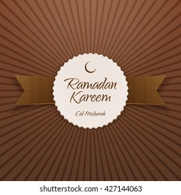 Ramadan Kareem Eid Mubarak realistic Label