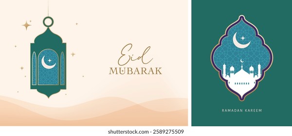 ramadan kareem eid mubarak vector islamic background green background 
oil lamp light 