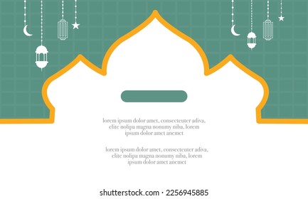 ramadan kareem eid-al-fitr-Poster-Vorlage mit Ornamentalbuchstaben und Moschee-Vektorhintergrund-Design