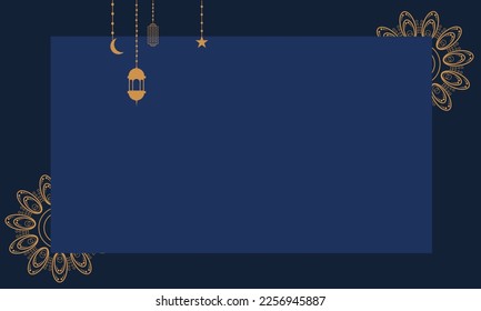 ramadan kareem eid-al fitr poster template with ornament lettern and mosque vector background design